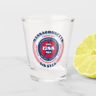 Massachusetts 6th Star Patriotic Shot glass