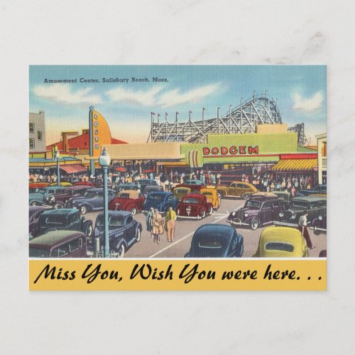 Massachusetts Amusement Center Salisbury Beach Postcard