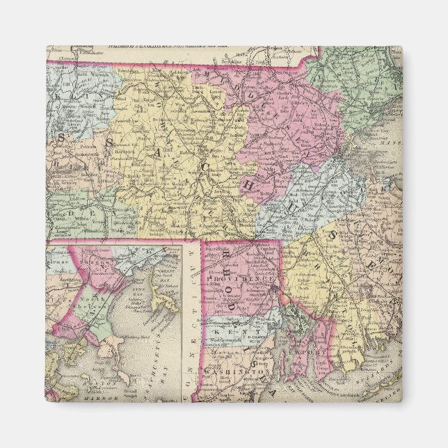 Massachusetts And Rhode Island 2 Magnet (Front)