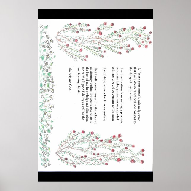 Massachusetts Attorney's Oath Poster (Front)