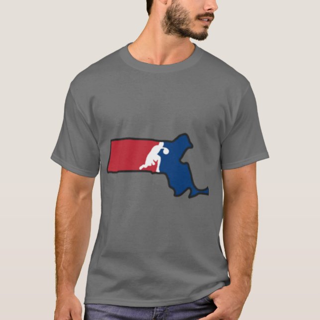 Massachusetts Basketball USA Colors T-Shirt (Front)