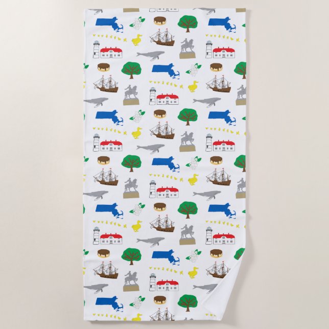 Massachusetts Beach Towel (Front)