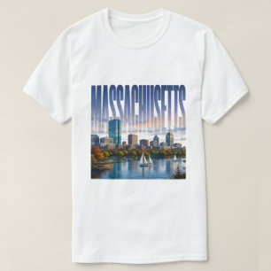 Massachusetts Boston Harbor Historic Coastal Skyli T-Shirt