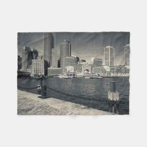 Massachusetts Boston Rowes Wharf buildings Fleece Blanket