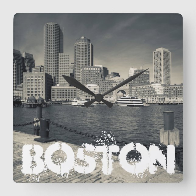 Massachusetts, Boston, Rowe's Wharf buildings Square Wall Clock (Front)