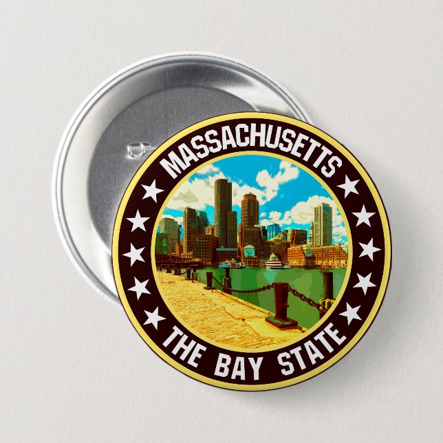 Massachusetts                                      button (Front & Back)