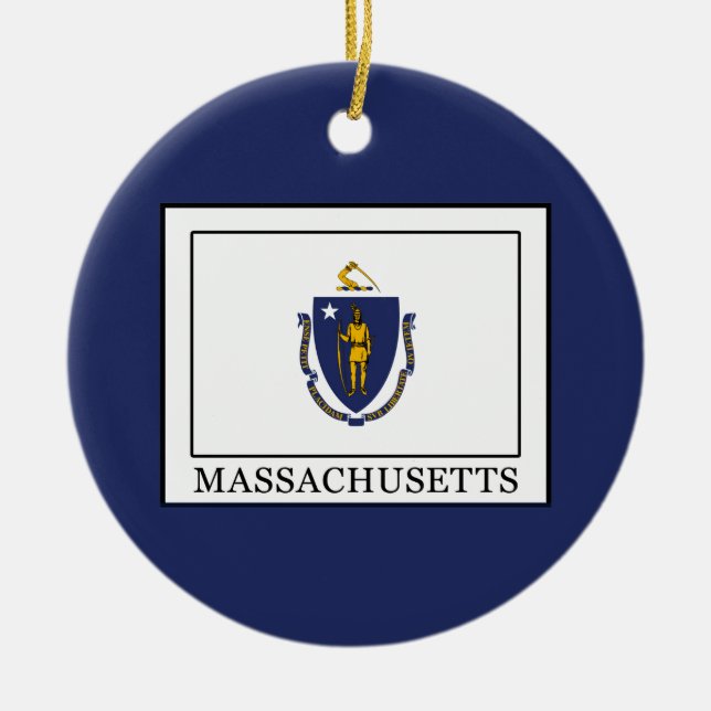 Massachusetts Ceramic Ornament (Front)