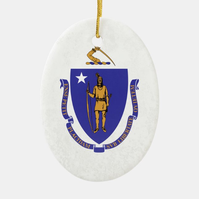 Massachusetts Ceramic Ornament (Front)