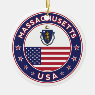 Massachusetts Ceramic Ornament