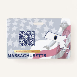 MASSACHUSETTS - Child ID - USA Flag Background Badge