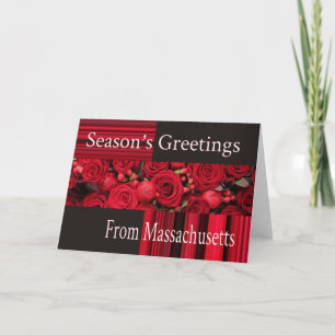 Massachusetts Christmas Card, state specific Holiday Card