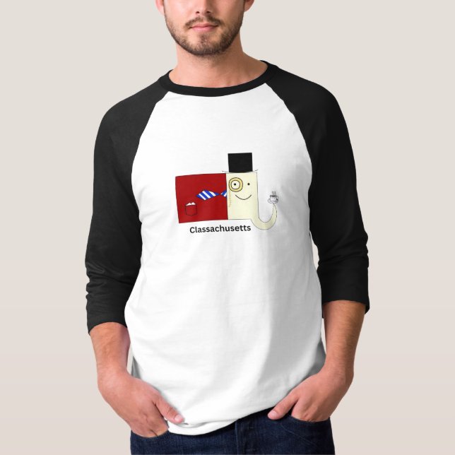 Massachusetts Classachusetts Men's Raglan T-Shirt (Front)