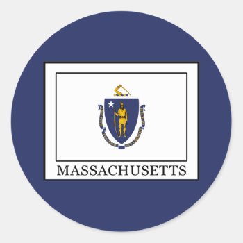 Massachusetts Classic Round Sticker by KellyMagovern at Zazzle