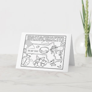 massachusetts color me collage holiday card