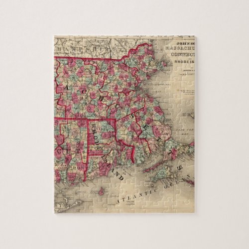 Massachusetts Connecticut and Rhode Island Jigsaw Puzzle