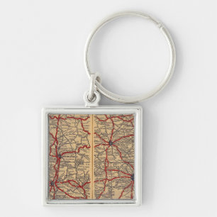 Massachusetts, Connecticut, Rhod Island Keychain