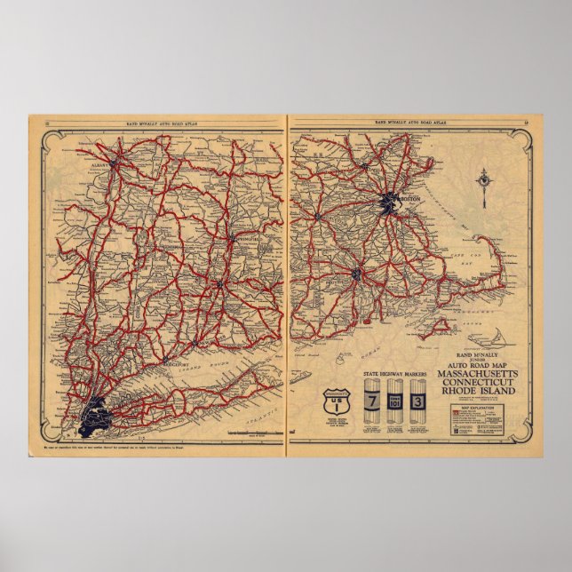 Massachusetts, Connecticut, Rhod Island Poster (Front)