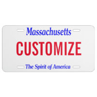 Massachusetts Custom License Plate