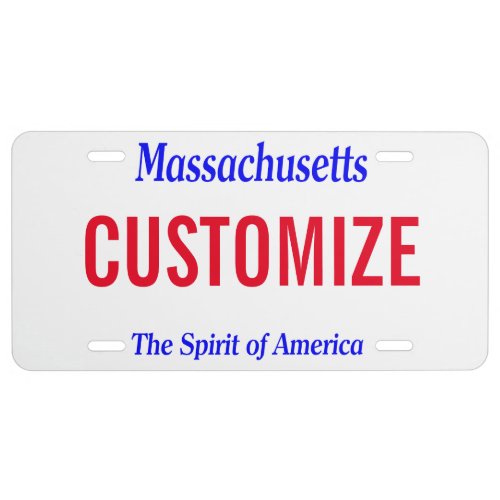 Massachusetts Custom License Plate