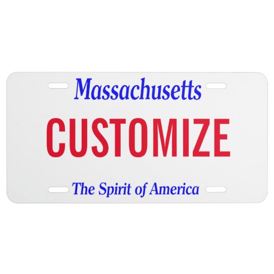 Massachusetts Custom License Plate Zazzle