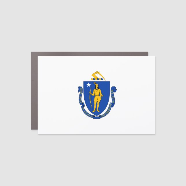 Massachusetts Flag Car Magnet (Front)