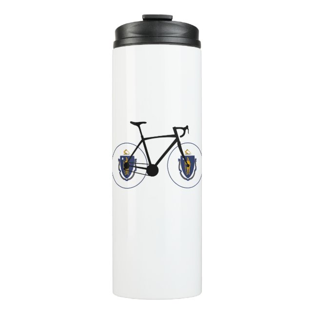 Massachusetts Flag Cycling Thermal Tumbler (Front)