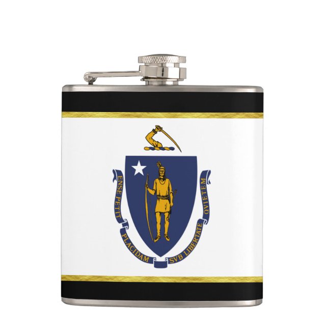 Massachusetts flag flask (Front)