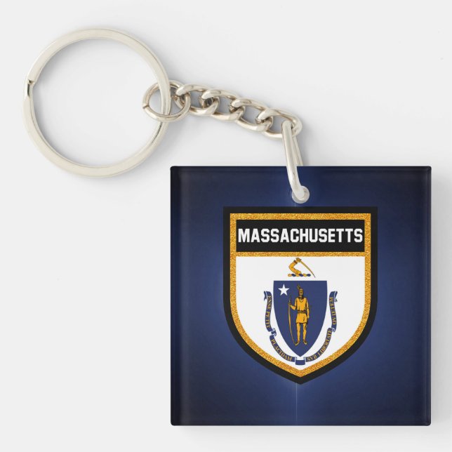Massachusetts  Flag Keychain (Front)