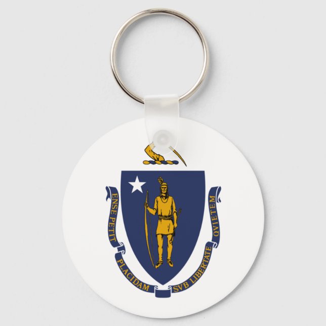 Massachusetts flag keychain (Front)
