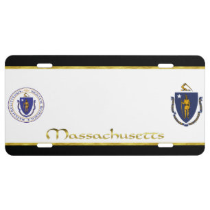 Massachusetts flag license plate