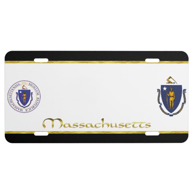 Massachusetts flag license plate (Front)