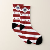 USA flag red white blue sparkles glitters Monogram Socks