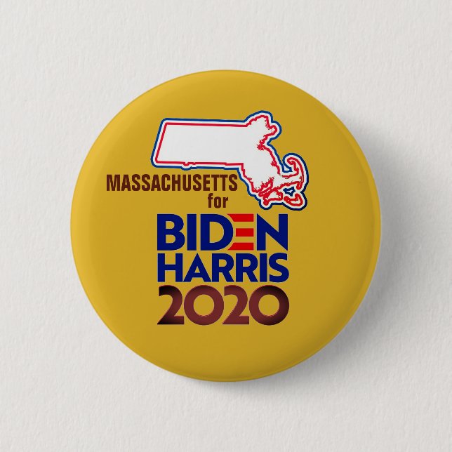 Massachusetts for Biden Harris 2020 Button (Front)