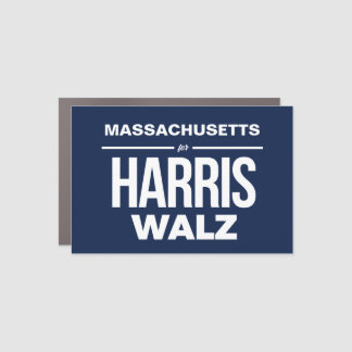 Massachusetts for Harris Walz Car Magnet