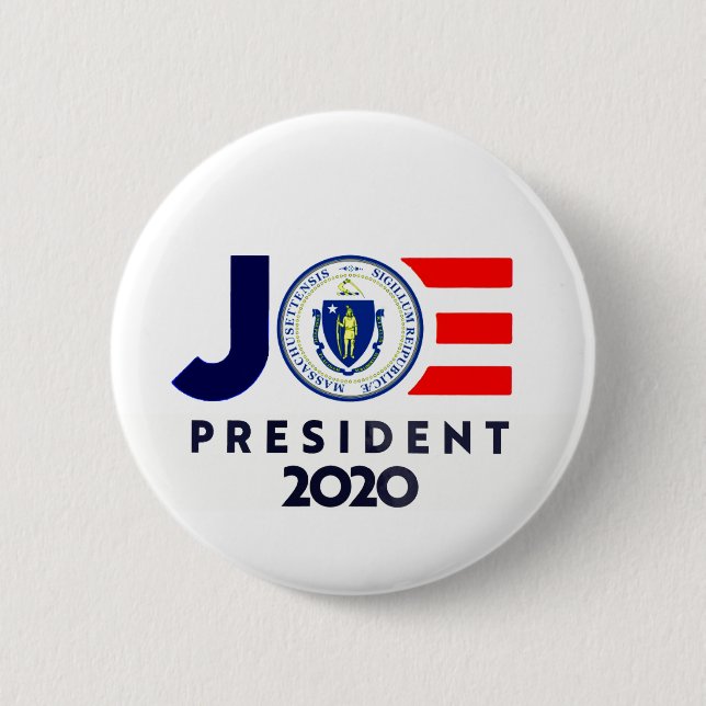 Massachusetts for Joe Biden 2020 Button (Front)