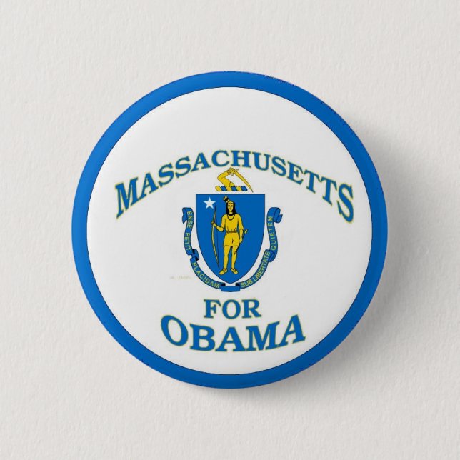 MASSACHUSETTS FOR OBAMA Button (Front)