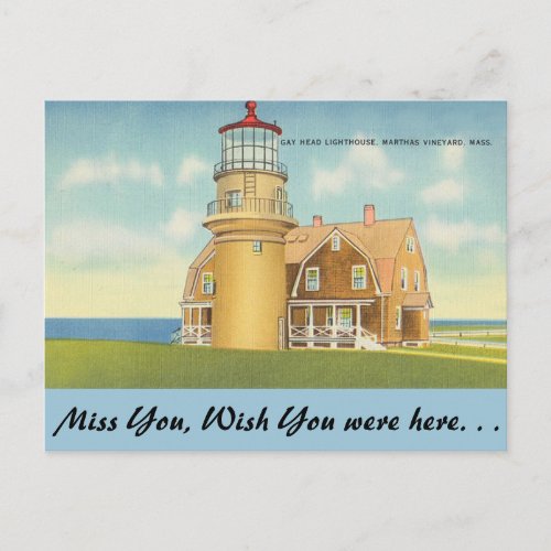 Massachusetts Gays Head Lighthouse Postcard