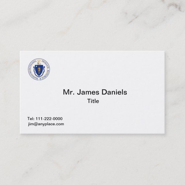 Massachusetts Great Seal Business Card Templates (Front)