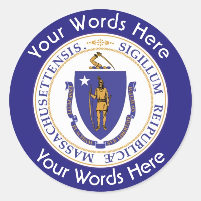 Massachusetts Great Seal Custom Sticker (Front)