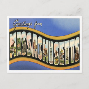 Massachusetts Greetings From US States Postcard