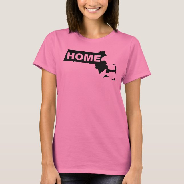 Massachusetts Home Away From State T-Shirt Tees (Front)