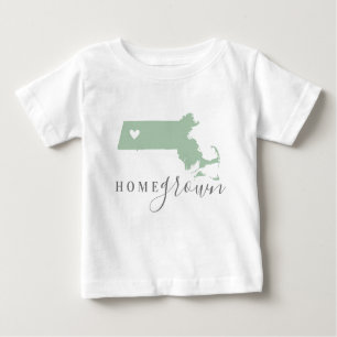 Massachusetts Home Grown Editable Colors State M Baby T-Shirt