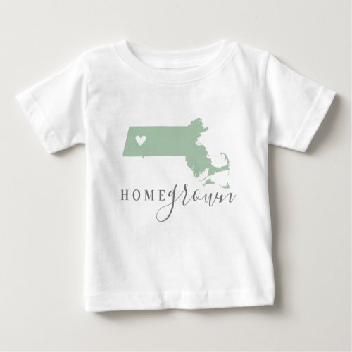 Massachusetts Home Grown  Editable Colors State M Baby T_Shirt