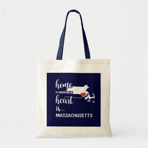Massachusetts home is where the heart is tote bag