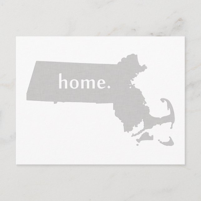 Massachusetts home silhouette state map postcard (Front)