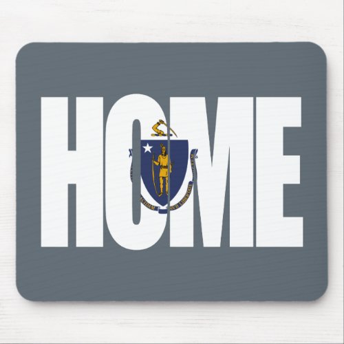 Massachusetts Home _ State Flag Mouse Pad