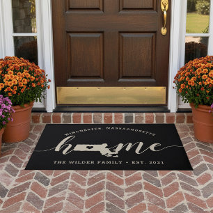 Massachusetts Home State Personalized Doormat