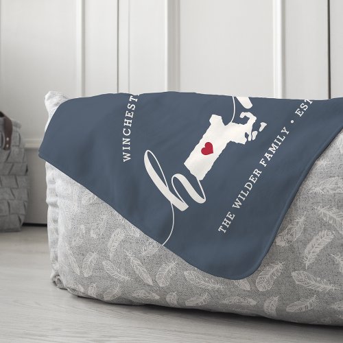 Massachusetts Home State Personalized Sherpa Blanket