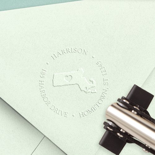 Massachusetts Home State Return Address Embosser