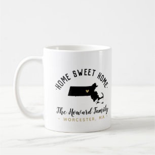 Massachusetts Home Sweet Home Family Monogram Mug